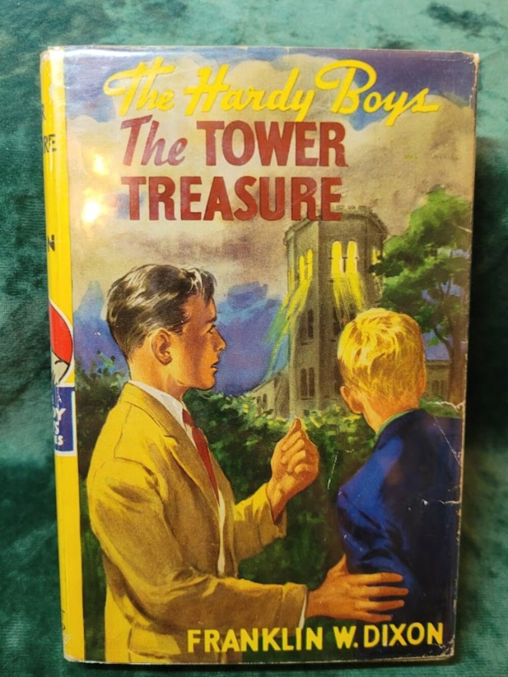 Vintage Hardy Boys #1 The Tower Treasure - 1957/58 Tweed Edition w/dust jacket